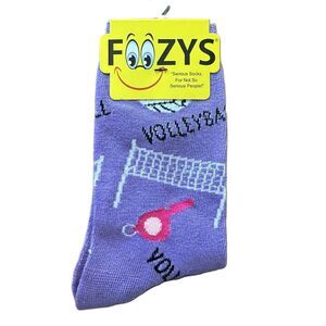 NWT Foozys Volleyball Themed Purple Socks Women's One Size